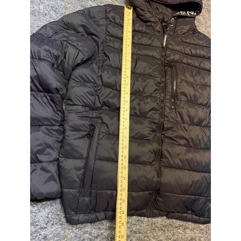 Calvin Klein Mens Puffer Jacket Black Hooded Water Resistant CMC51888 Medium - Picture 2 of 12